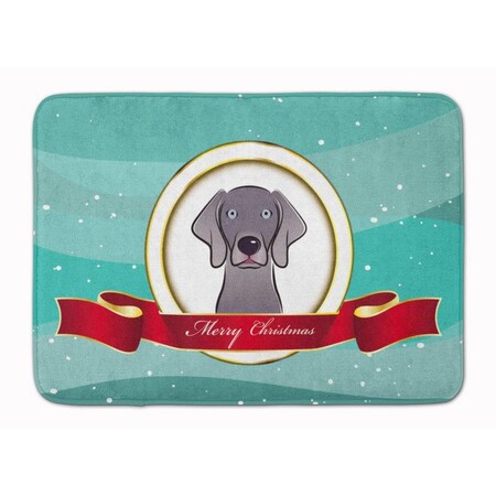 Carolines Treasures Weimaraner Merry Christmas Machine Washable Memory Foam Mat BB1541RUG